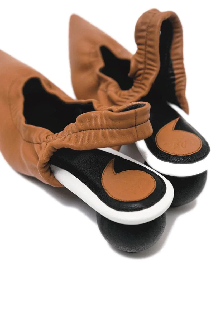 PHOEBE CARAMEL SLING-BACK HEELS - Image 4