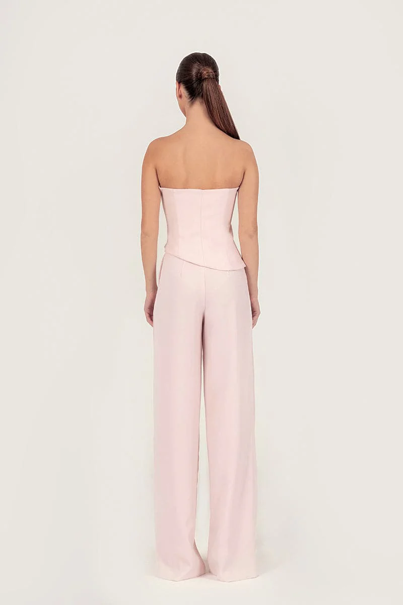 PINK CREPE WIDE-LEG PANTS - Image 4