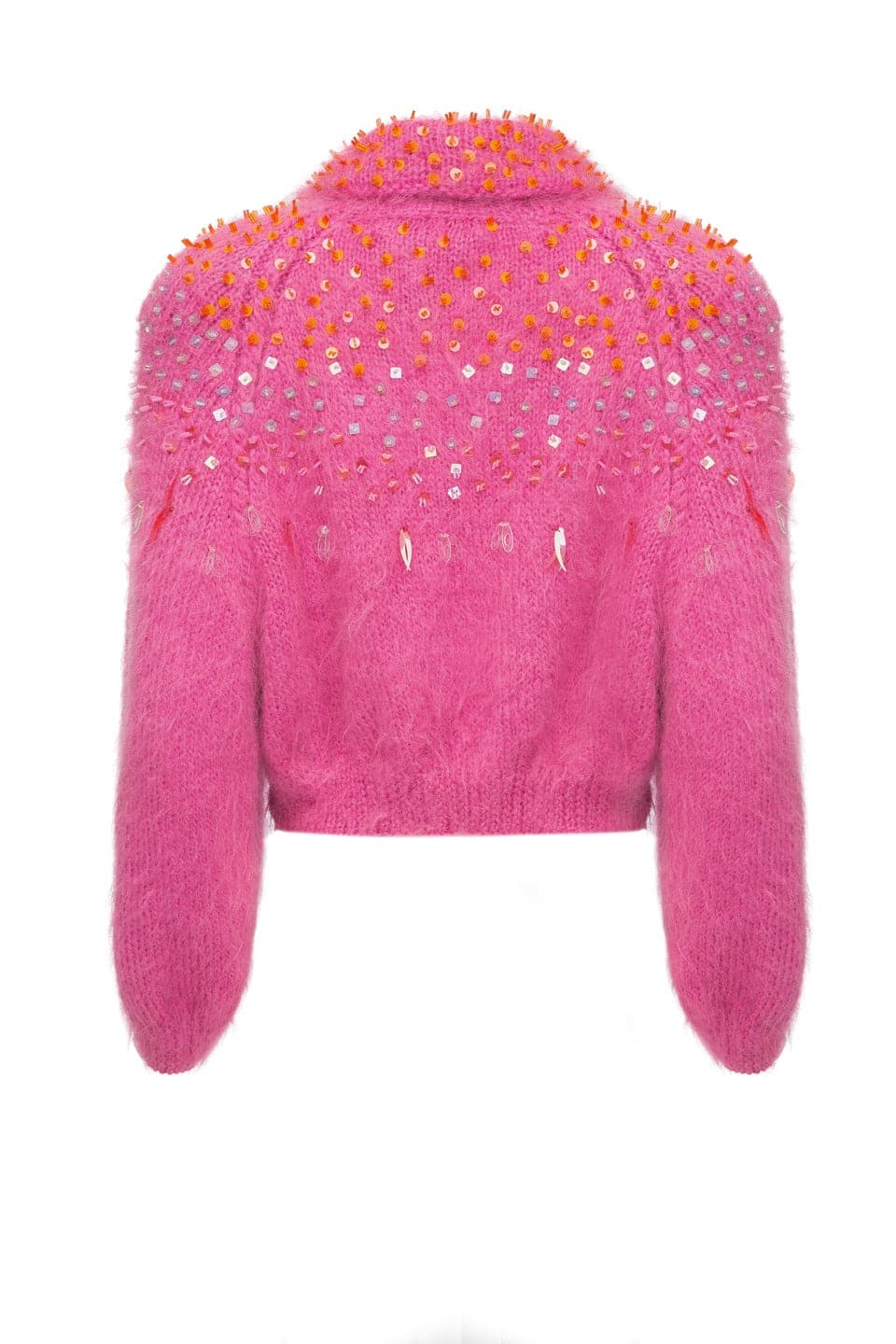 PINK EMBELLISHED MOHAIR CARDIGAN - Image 3