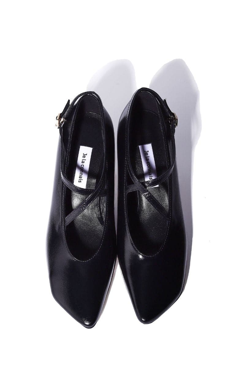 PISA BLACK X-STRAP HEELS - Image 4