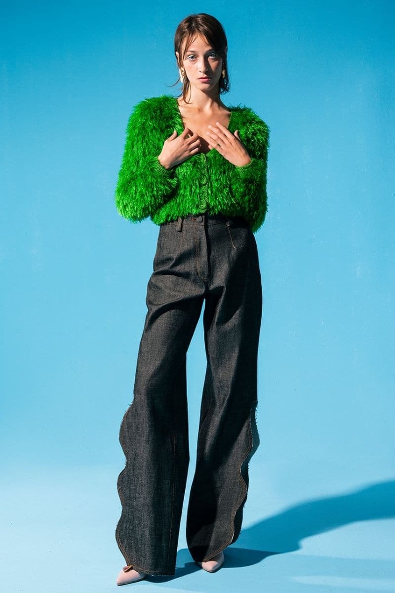 POP GREEN FLUFFY CARDIGAN - Image 3