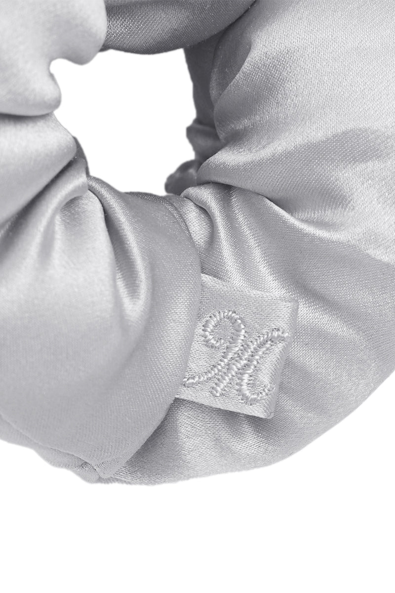 PUFF HAIR SCRUNCHIES IN GRAY/BLACK - Image 4