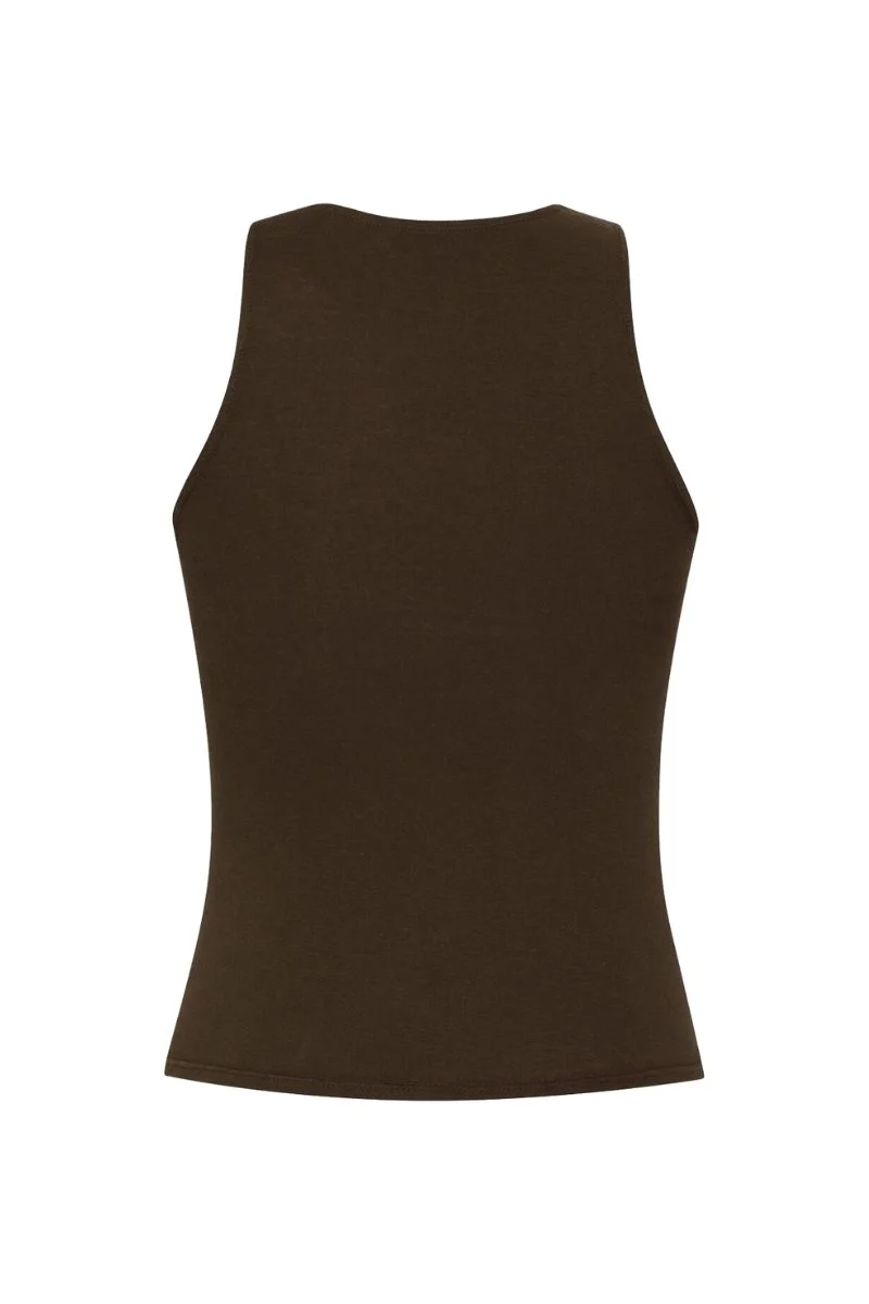 SADIE DARK BROWN DENIM TANK - Image 4