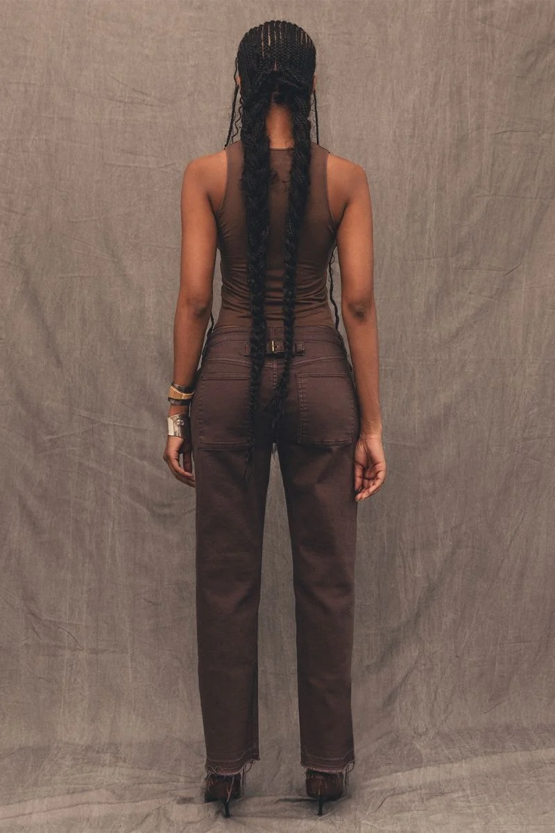 SADIE DARK BROWN DENIM TANK - Image 5