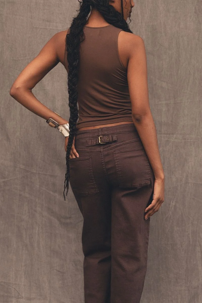SADIE DARK BROWN DENIM TANK - Image 6