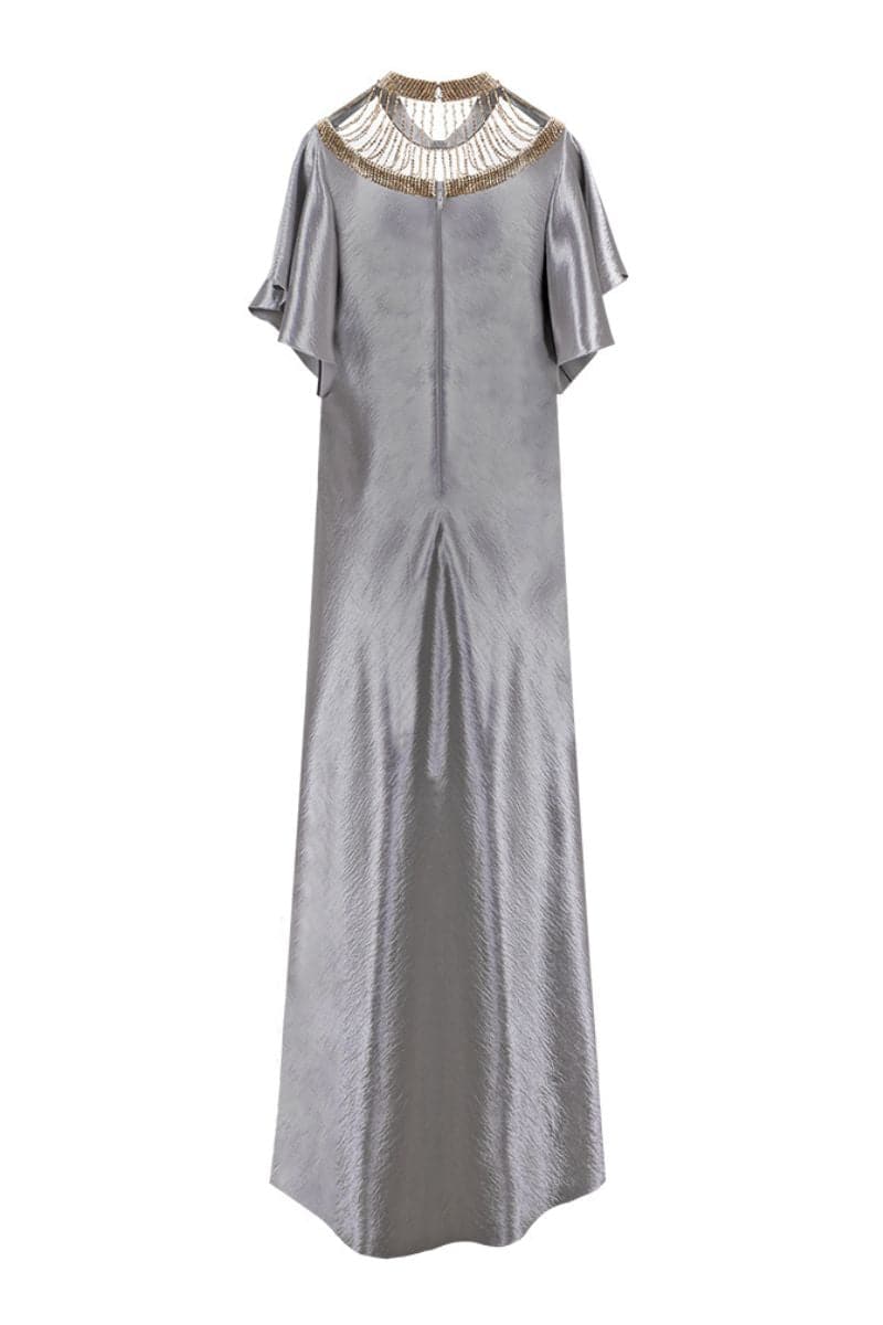 SEQUIN EMBROIDERED BIAS MAXI DRESS - Image 4