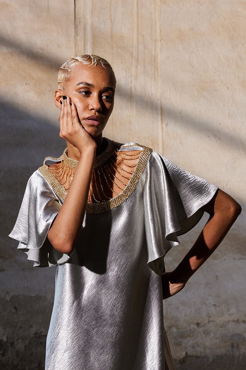 SEQUIN EMBROIDERED BIAS MAXI DRESS - Image 6