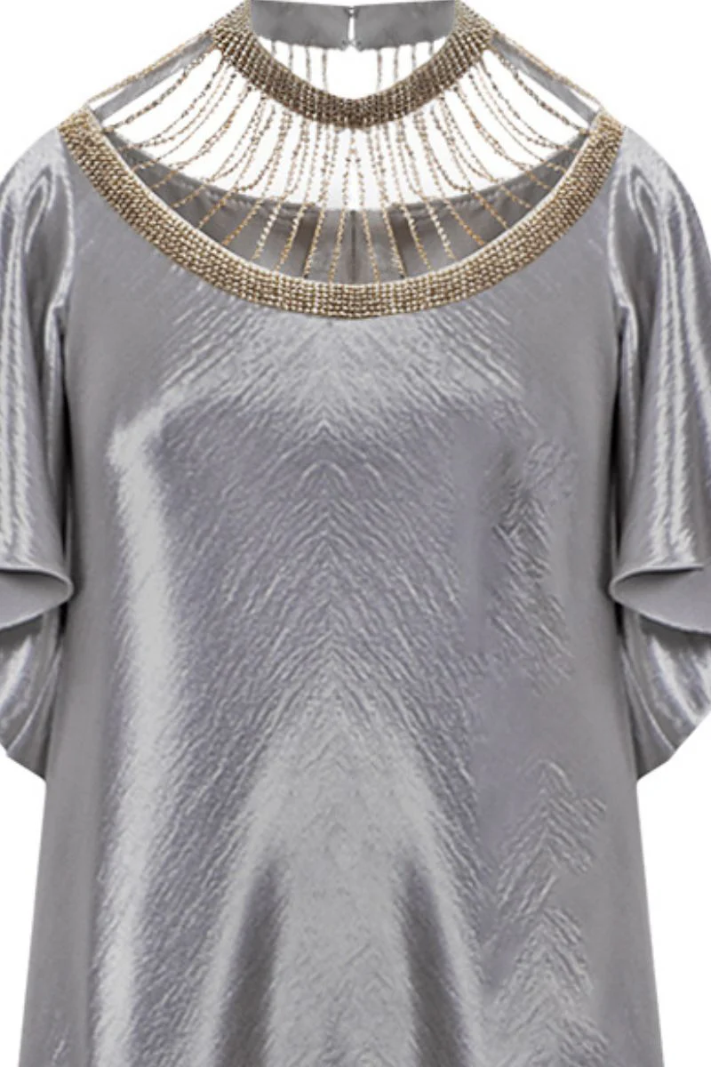 SEQUIN EMBROIDERED BIAS MAXI DRESS - Image 8