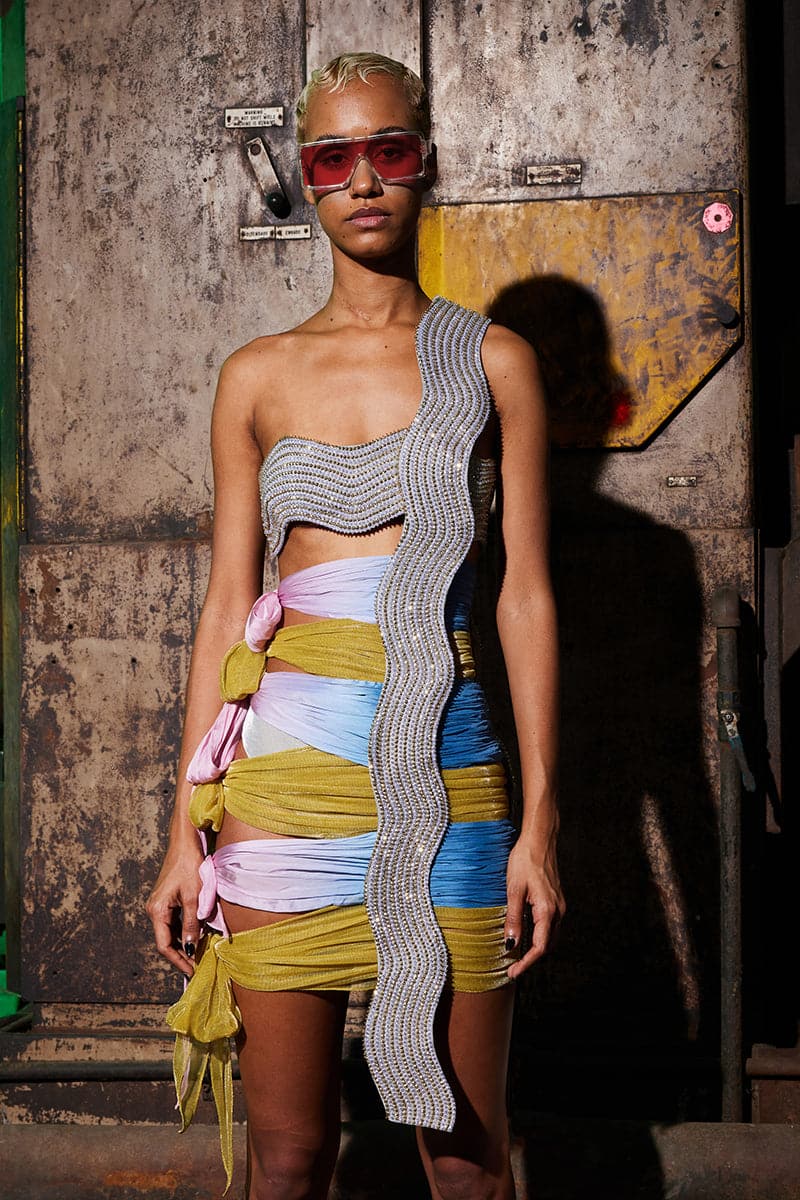 SEQUIN TIE-UP MINI DRESS - Image 5