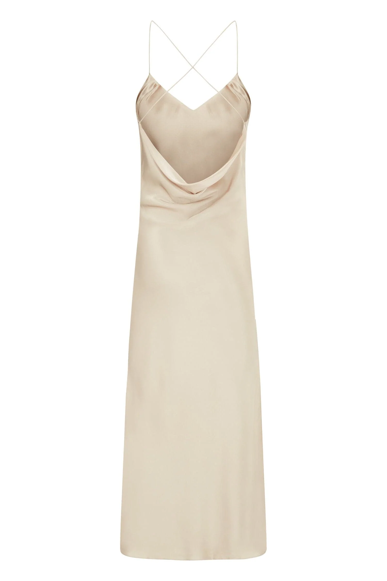 SILK MIDI SLIP DRESS - Image 3