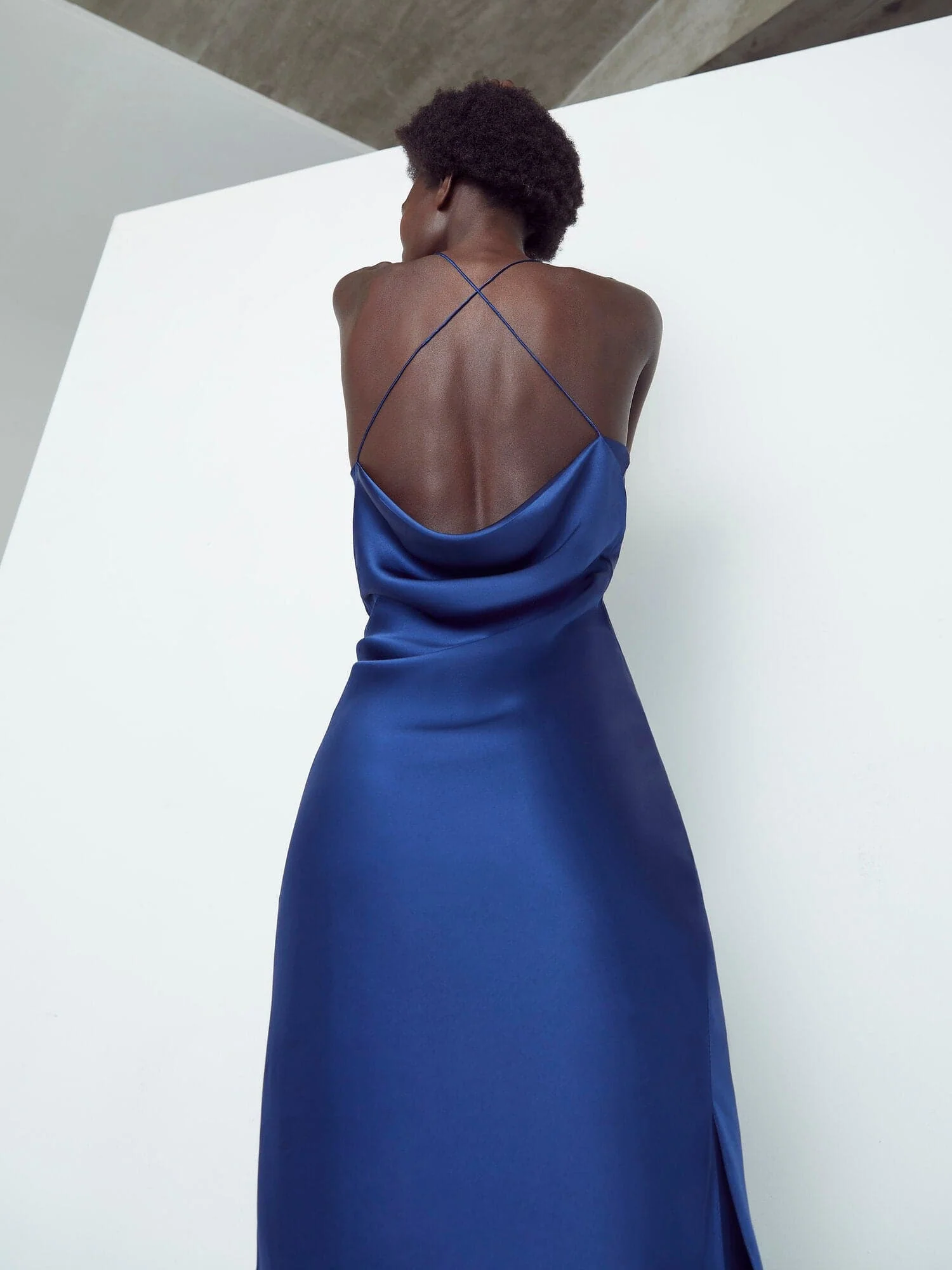 SILK MIDI SLIP DRESS - Image 4