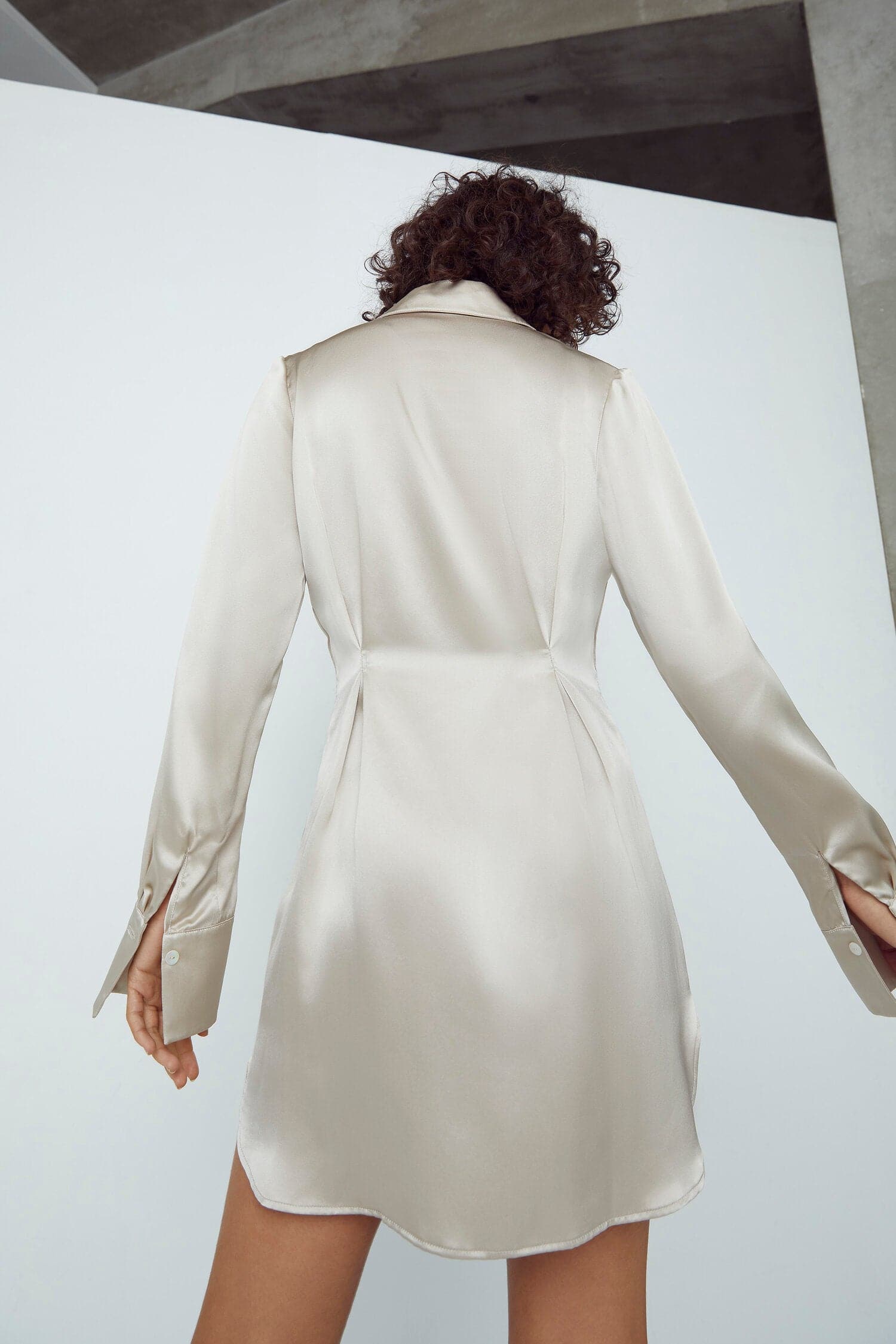 SILK MINI SHIRT-DRESS - Image 3