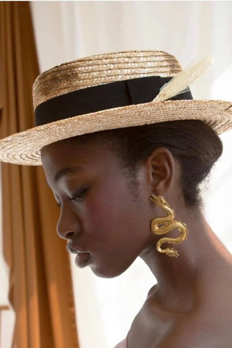 SMALL DRAGON GOLD-PLATED EARRINGS - Image 4