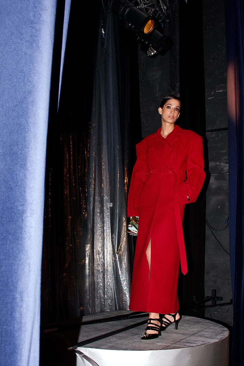 STRUCTURED FULL LENGTH MAROON COAT - Image 10