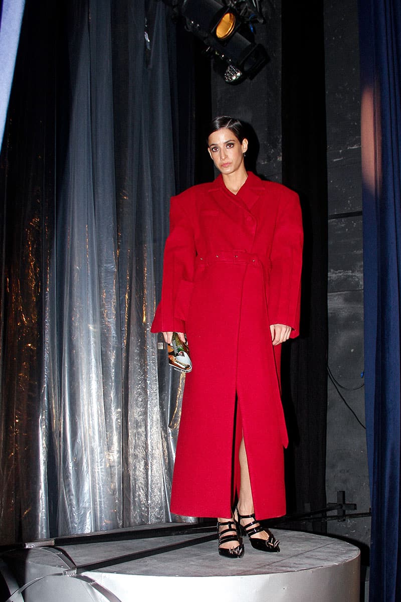 STRUCTURED FULL LENGTH MAROON COAT - Image 4