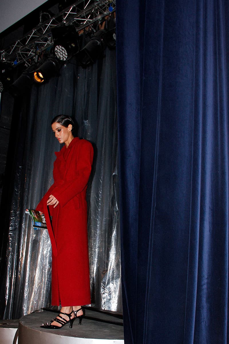 STRUCTURED FULL LENGTH MAROON COAT - Image 6