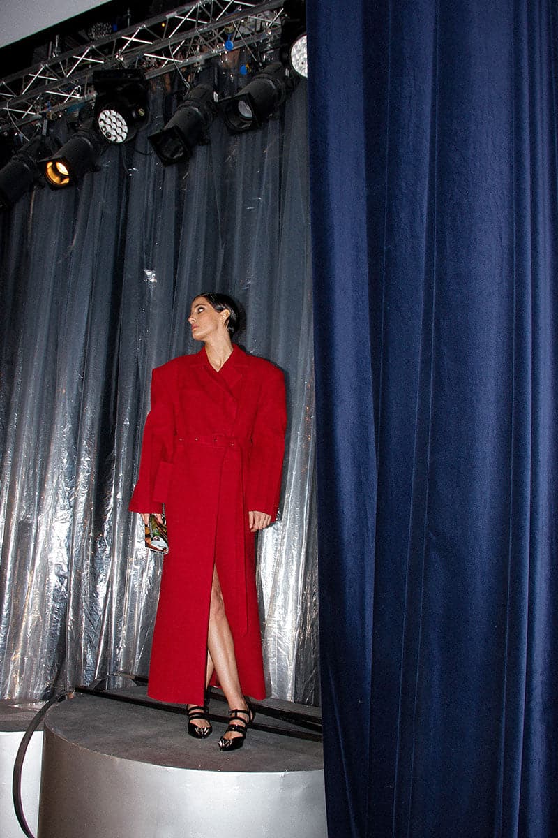 STRUCTURED FULL LENGTH MAROON COAT - Image 8