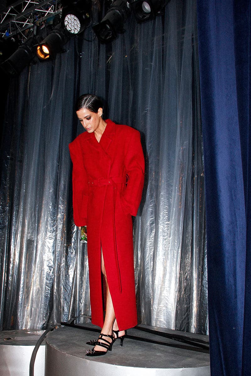 STRUCTURED FULL LENGTH MAROON COAT - Image 9