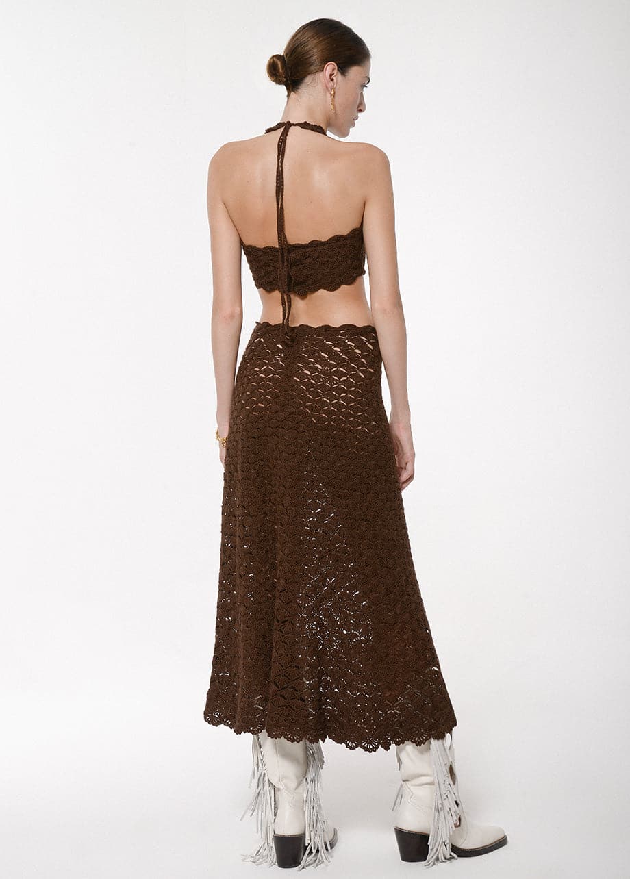 SUNSET CUT-OUT CROCHET MAXI DRESS - Image 3