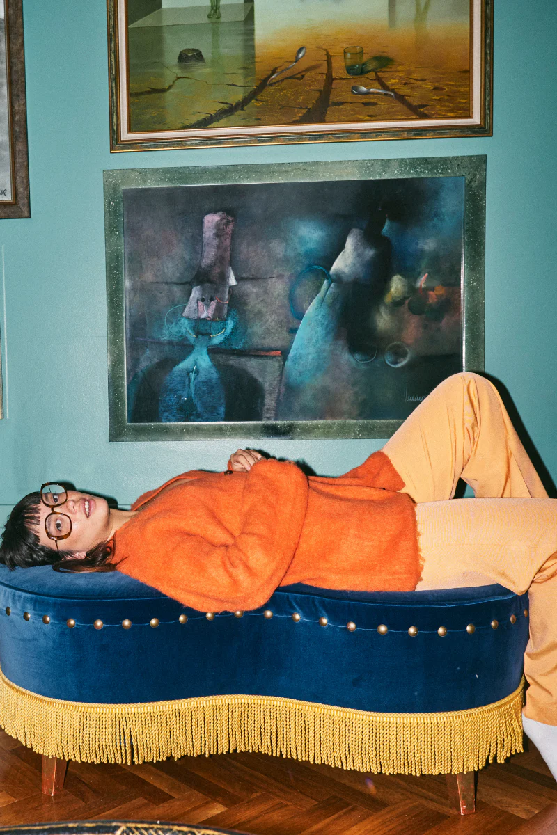 SURI KNITTED ORANGE CREWNECK - Image 6