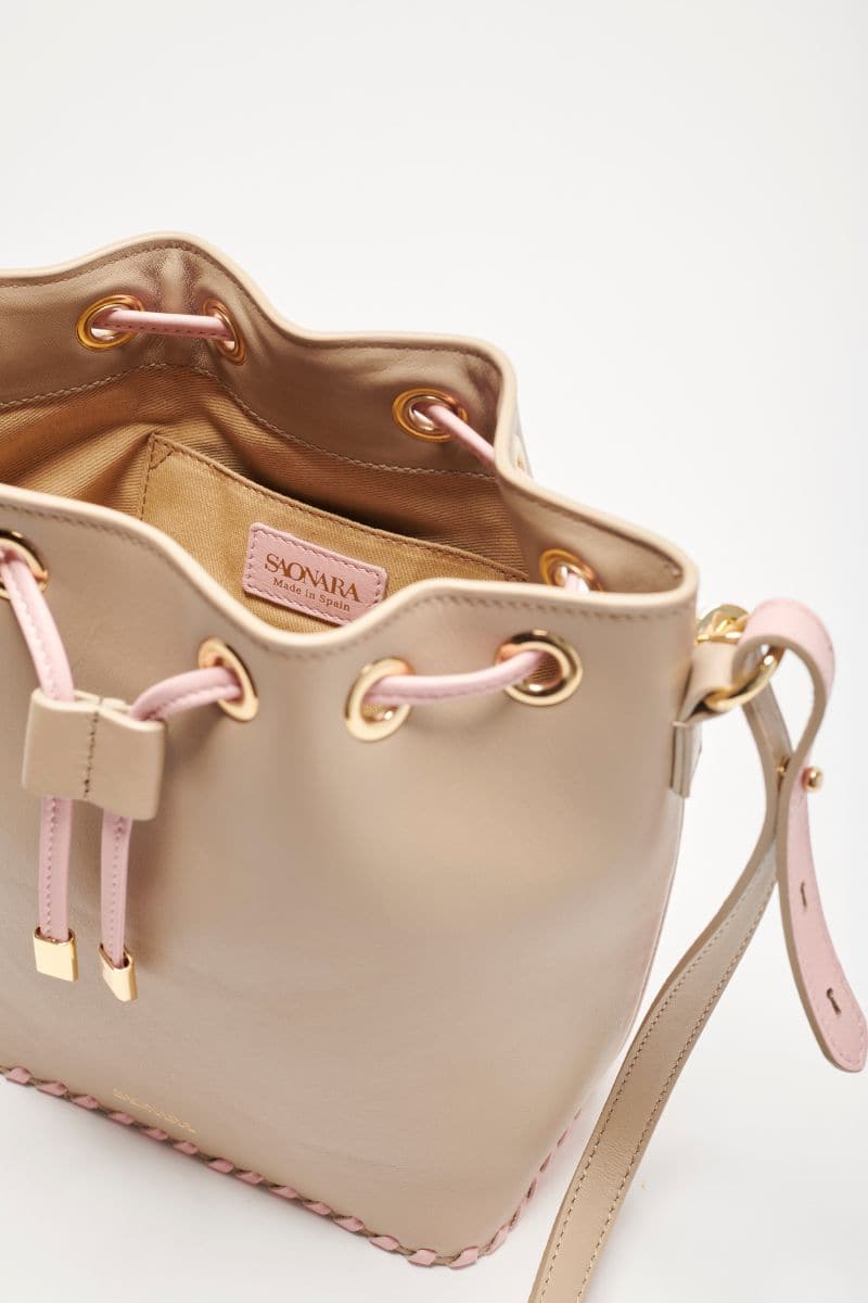 TAUPE PEONY BUCKET BAG - Image 3