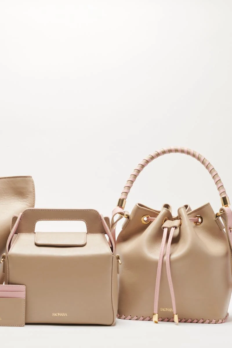 TAUPE PEONY BUCKET BAG - Image 5