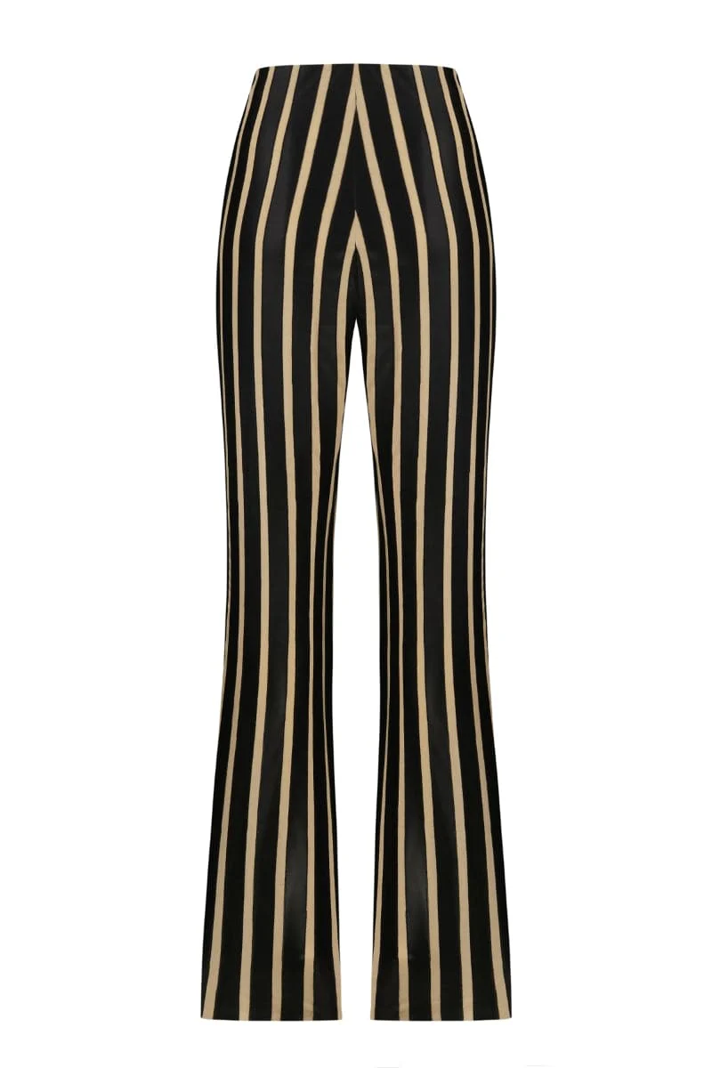 TES STRIPED HIGH-RISE STRAIGHT LEG PANTS - Image 4