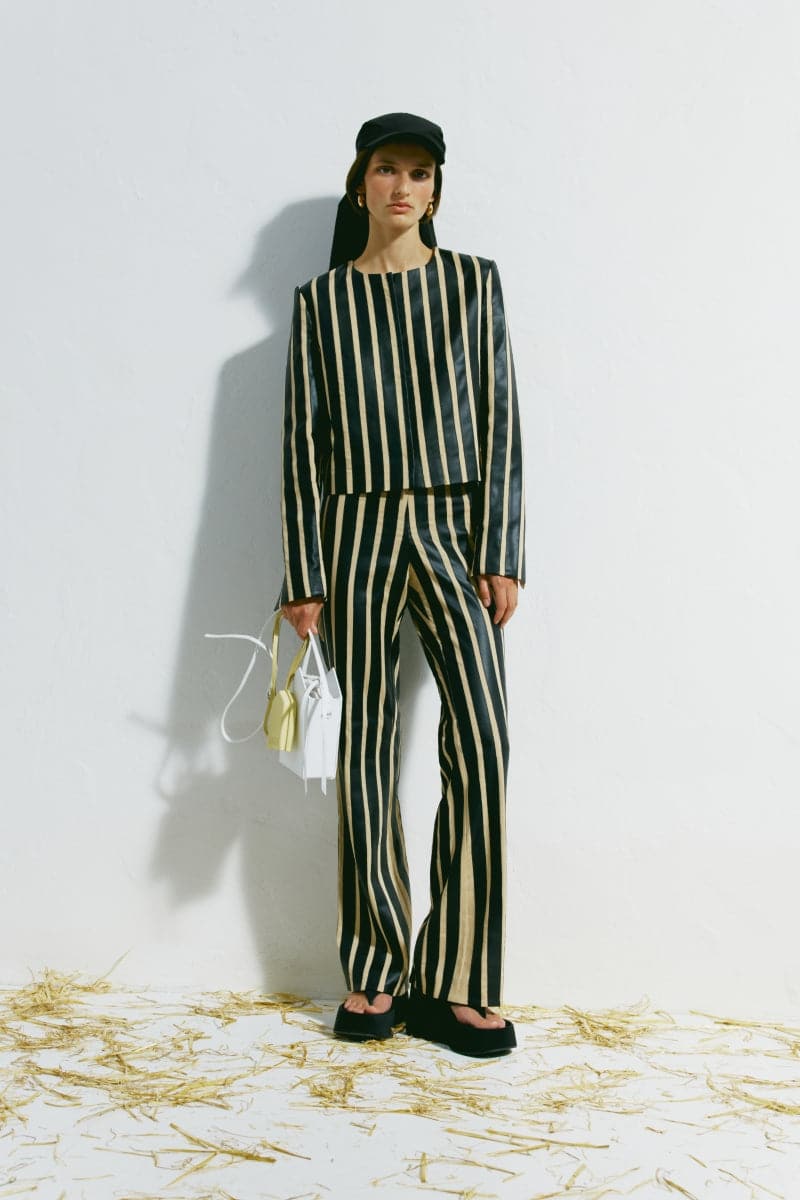 TES STRIPED HIGH-RISE STRAIGHT LEG PANTS - Image 5