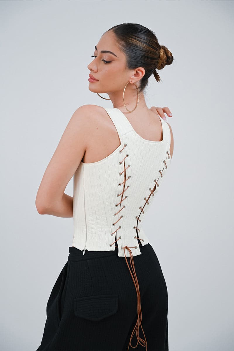 TUDOR CORSET IN SNOW - Image 4
