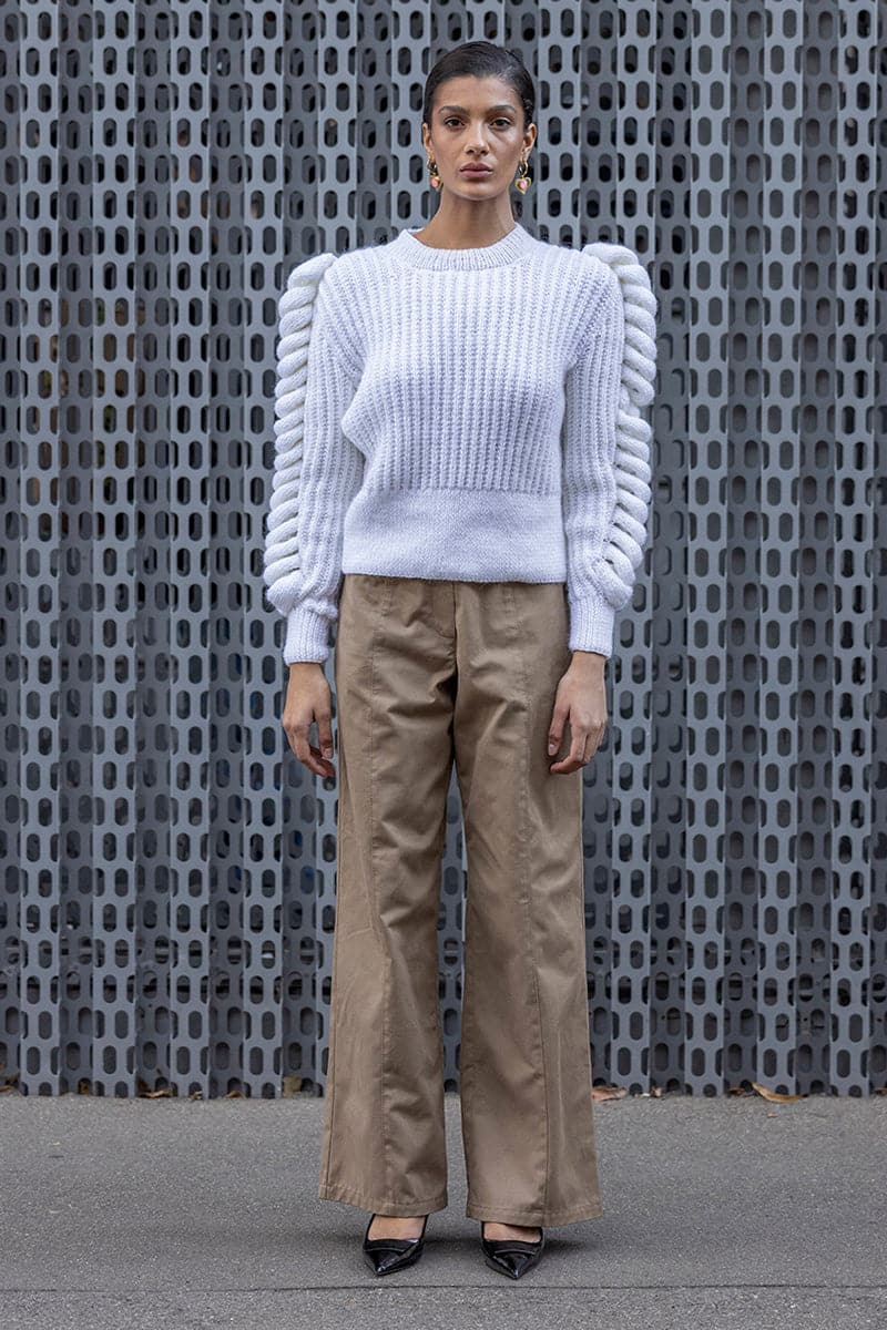 TURTLENECK WHITE SWEATER - Image 4